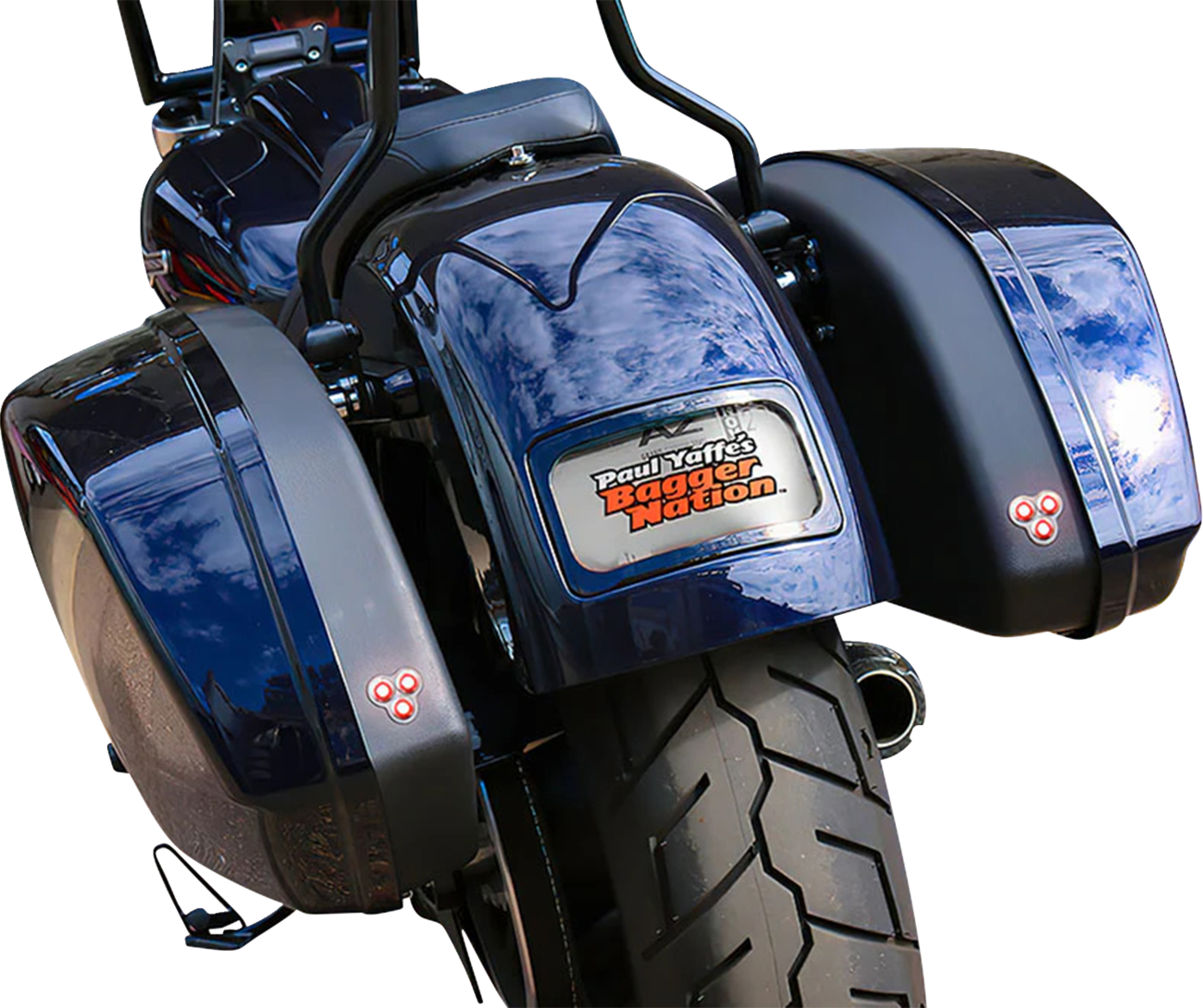 PAUL YAFFE BAGGER NATION Tri-Pod Taillight - Lightning Bolts - Triangle - Black PYO:TPLK-T-B