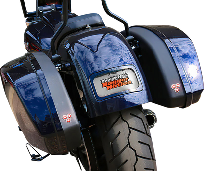 PAUL YAFFE BAGGER NATION Tri-Pod Taillight - Lightning Bolts - Triangle - Black PYO:TPLK-T-B