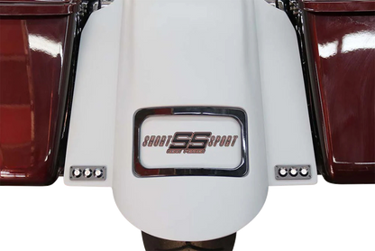 PAUL YAFFE BAGGER NATION Tri-Pod Taillight - Lightning Bolts - Rectangle - Chrome PYO:TPLK-R-C