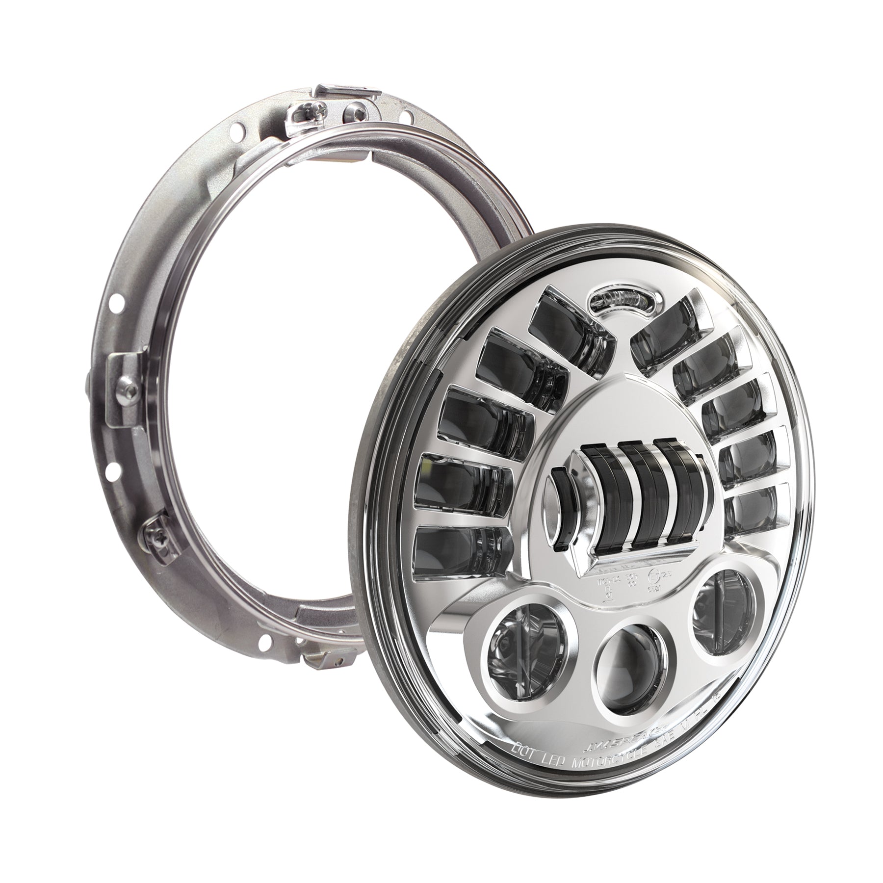 8790a2 Adaptive Headlt 7" Chr Bezel W/Mount Ring