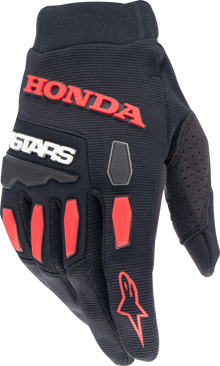 Honda Full Bore Gloves Black/Bright Red Md