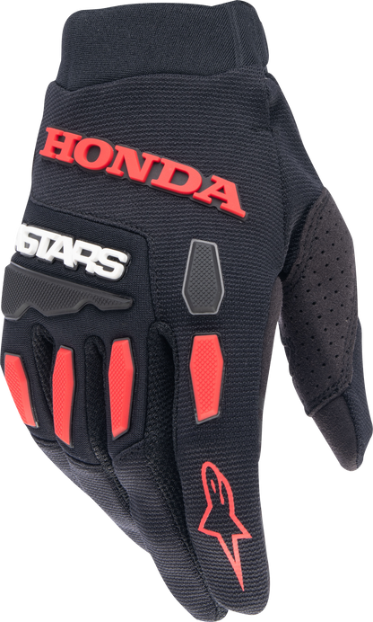 Honda Full Bore Gloves Black/Bright Red Md