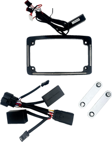CUSTOM DYNAMICS License Plate Frame - All-In-One Auxiliary - LED - Black TF05-2026-B