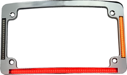 CUSTOM DYNAMICS License Plate Frame - All-In-One Auxiliary - LED - Chrome TF05-2026-C