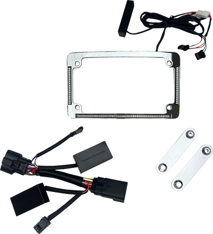 CUSTOM DYNAMICS License Plate Frame - All-In-One Auxiliary - LED - Chrome TF05-2026-C