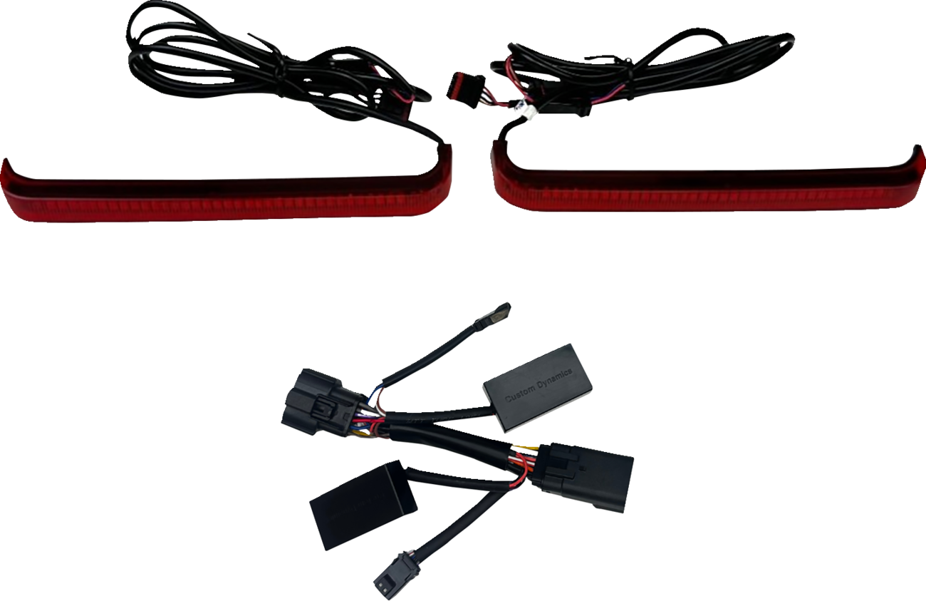 CUSTOM DYNAMICS Saddlebag Lights - Low Profile - Red LEDs - Red Lens CD-LP-2026-R
