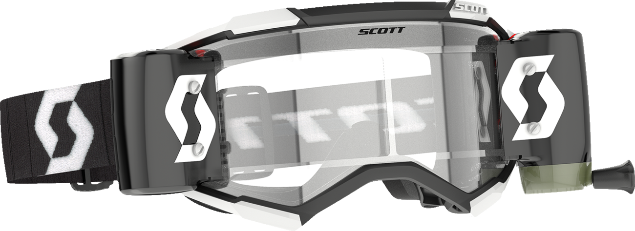 SCOTT Fury WFS Goggle - Roll-Off - Black/White - Clear Lens 2785961007113