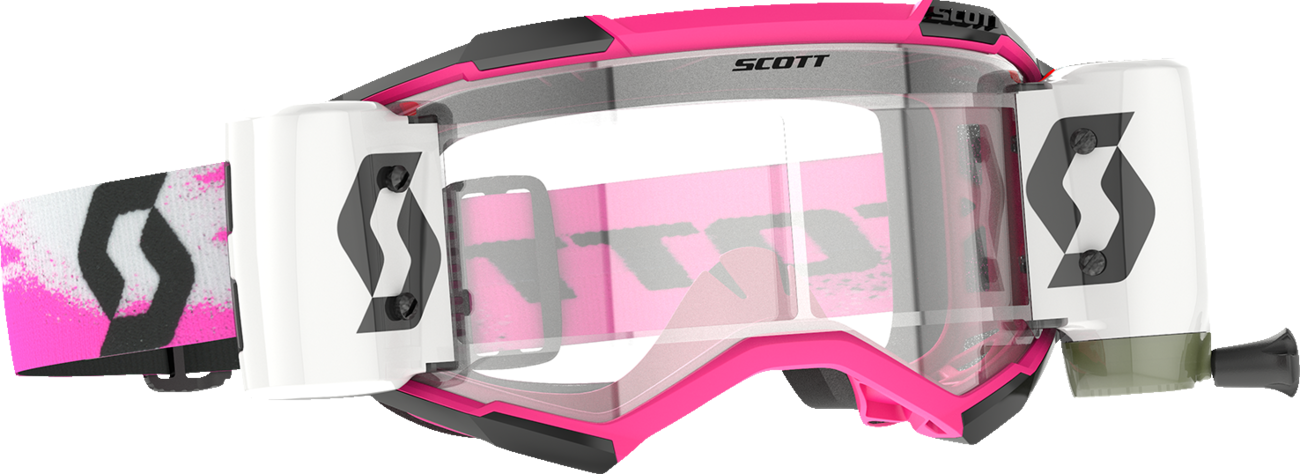 SCOTT Fury WFS Goggle - Roll-Off - Pink/Black - Clear Lens 2785961665113