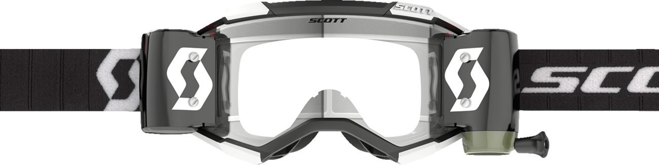 SCOTT Fury WFS Goggle - Roll-Off - Black/White - Clear Lens 2785961007113