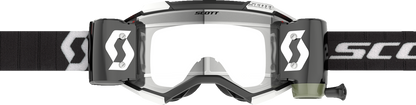 SCOTT Fury WFS Goggle - Roll-Off - Black/White - Clear Lens 2785961007113