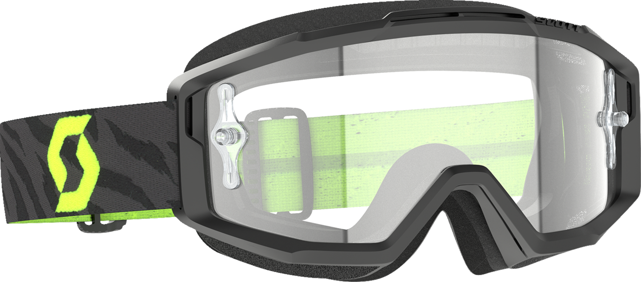 SCOTT Split OTG Goggle - Zebra - Black/Neon Yellow - Clear Lens 2855378206113