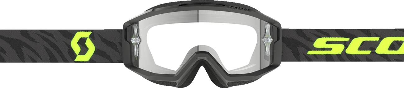 SCOTT Split OTG Goggle - Zebra - Black/Neon Yellow - Clear Lens 2855378206113