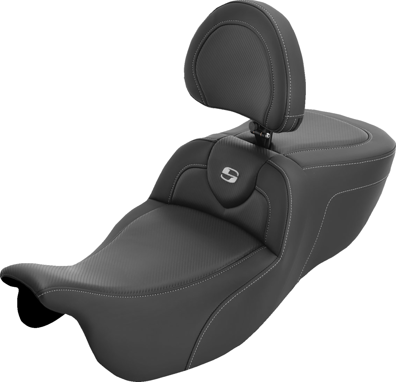SADDLEMEN Roadsofa™ Extended Reach Seat - with Backrest - Carbon Fiber - FLRT/FLTRT '15-'25 815-07-186BR