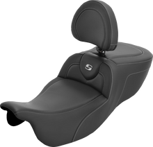 SADDLEMEN Roadsofa™ Extended Reach Seat - with Backrest - Carbon Fiber - FLRT/FLTRT '15-'25 815-07-186BR