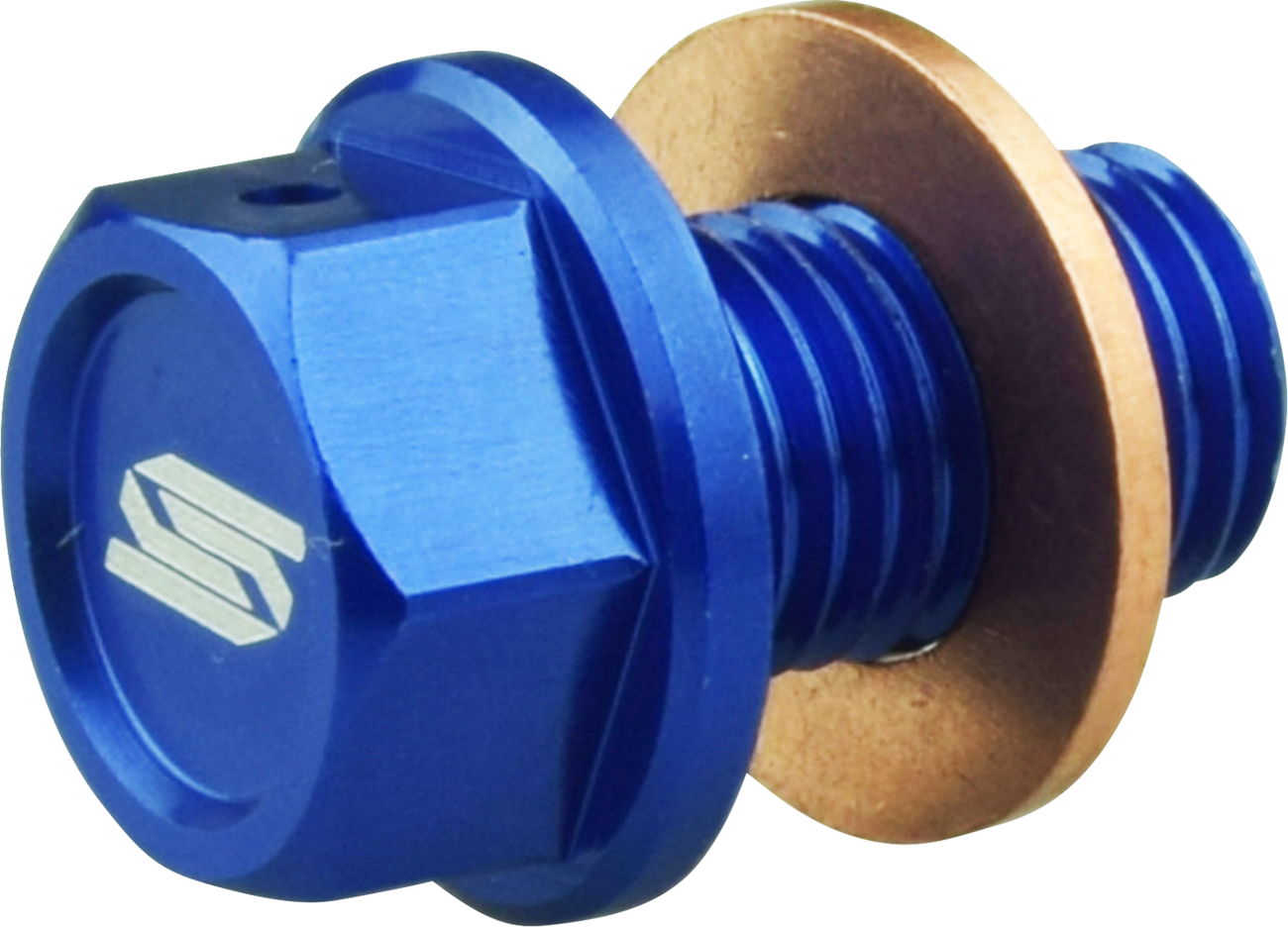 SCAR RACING Magnetic Drain Plug - Oil - Blue - Yamaha MODP100