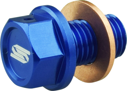 SCAR RACING Magnetic Drain Plug - Oil - Blue - Yamaha MODP100