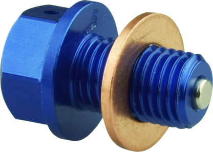 SCAR RACING Magnetic Drain Plug - Oil - Blue - Yamaha MODP100