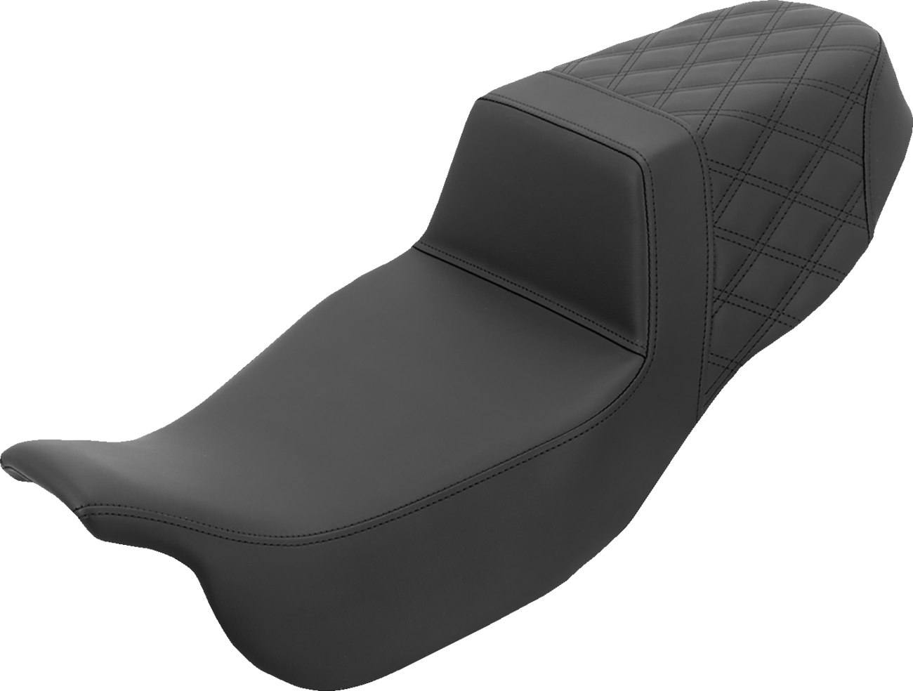 SADDLEMEN Step-Up Seat - Extended Reach - Rear Lattice Stitch - FLRT/FLTRT '15-'25 815-07E-173