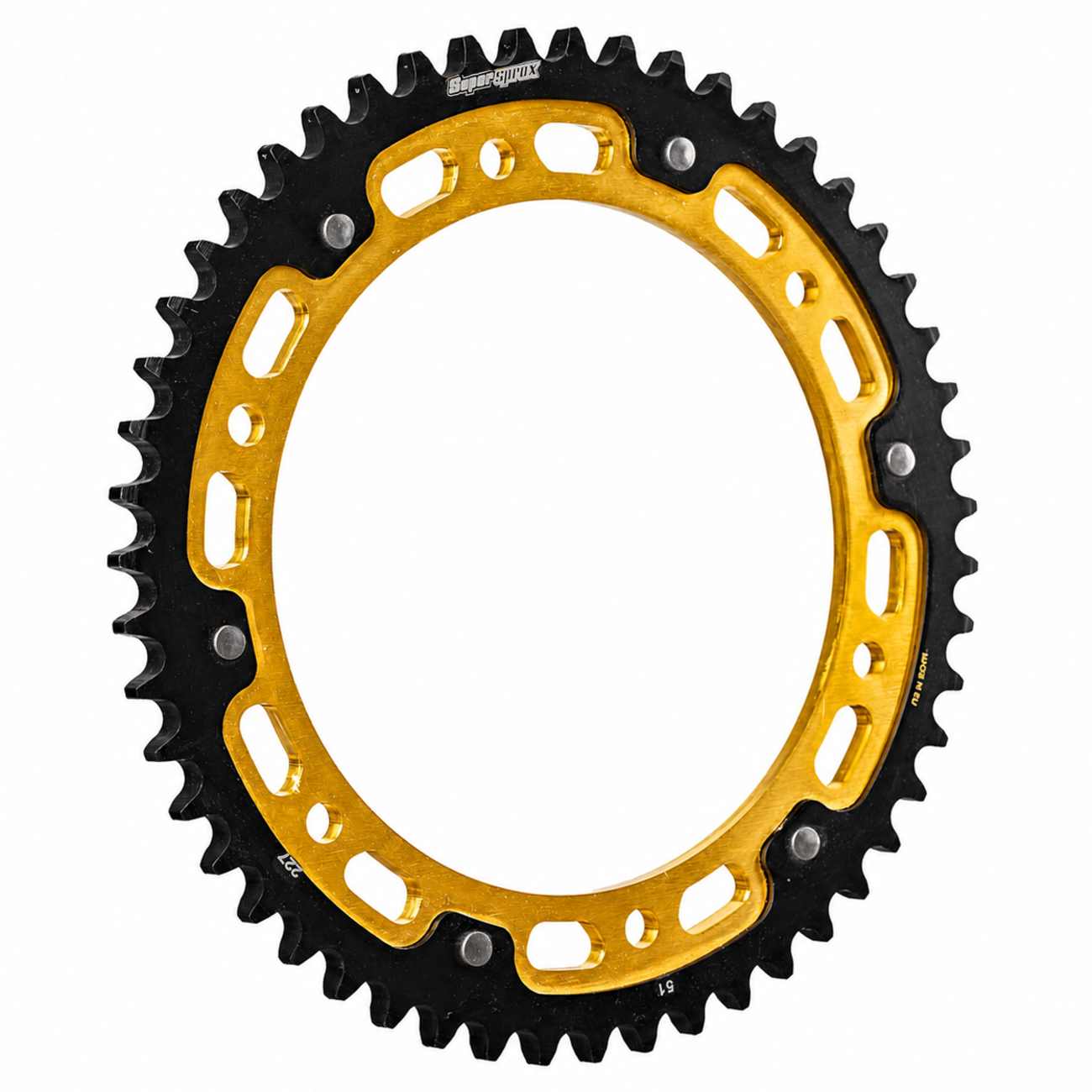 SUPERSPROX Stealth Rear Sprocket - 51 Tooth - Black/Gold - FLH/FLT RST-725:51-GLD
