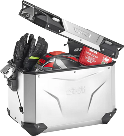 GIVI Outback Evo Side Case - Left - 48 Liter - Silver Anodized OBKEV48AAL