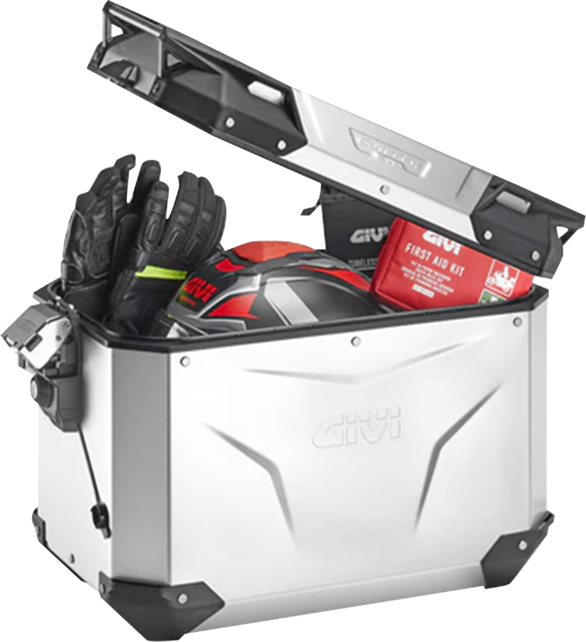 GIVI Outback Evo Side Case - Right - 48 Liter - Silver Anodized OBKEV48AAR