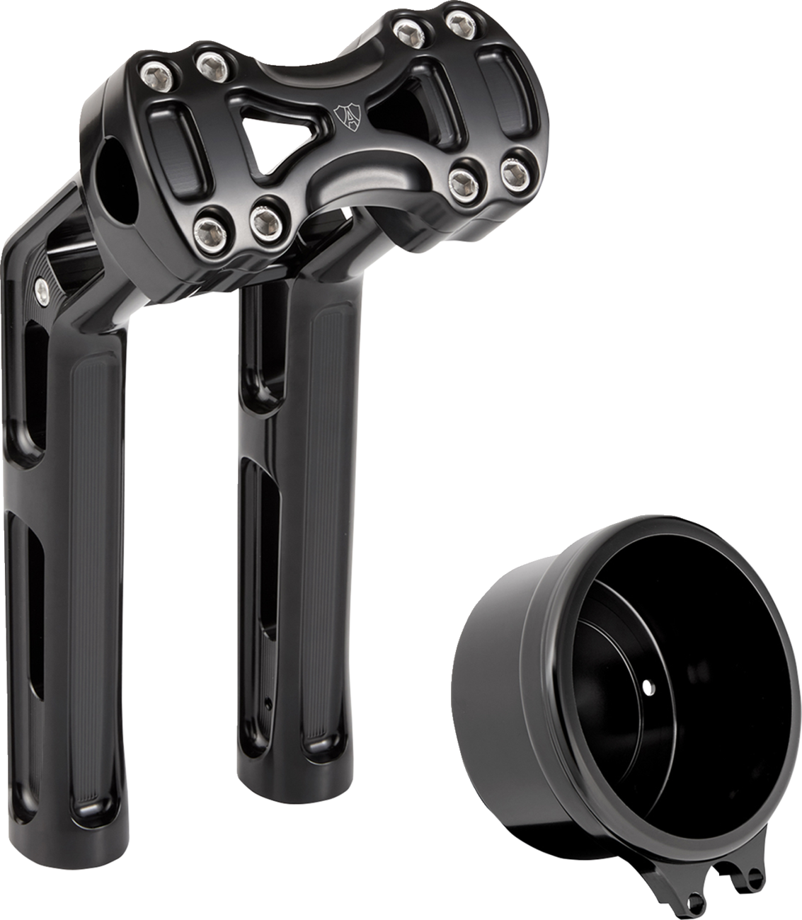 ARLEN NESS Wayback Risers - 10" - Softail - 4" Round Gauge - Black 520-073
