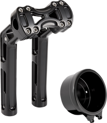 ARLEN NESS Wayback Risers - 10" - Softail - 4" Round Gauge - Black 520-073