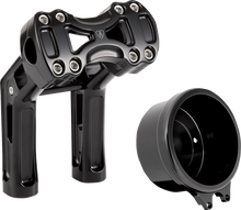 ARLEN NESS Wayback Risers - 7" - Softail - 4" Round Gauge - Black 520-074