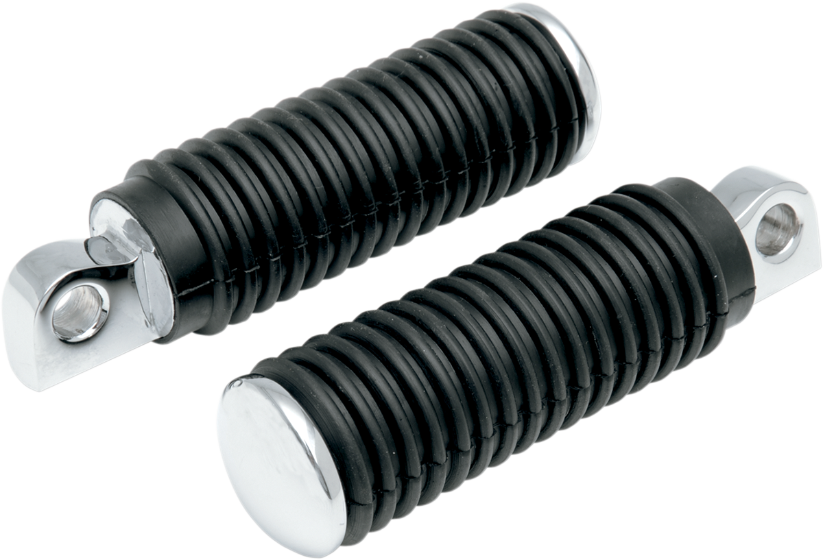 DRAG SPECIALTIES Passenger Pegs - Rubber - Chrome End 17-0442