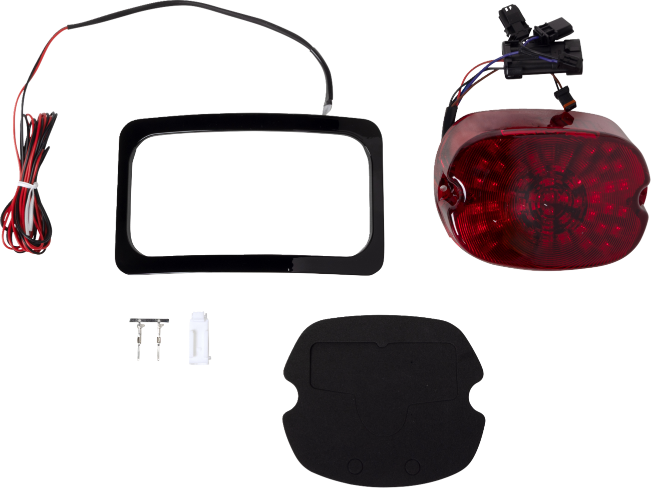 PAUL YAFFE BAGGER NATION French Fix Rear Fender - Black Plate Frame - Red Tail Light - HD - Softail PYO:FF-B-R