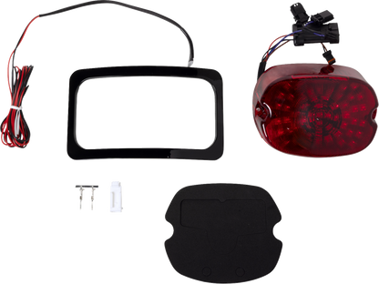 PAUL YAFFE BAGGER NATION French Fix Rear Fender - Black Plate Frame - Red Tail Light - HD - Softail PYO:FF-B-R