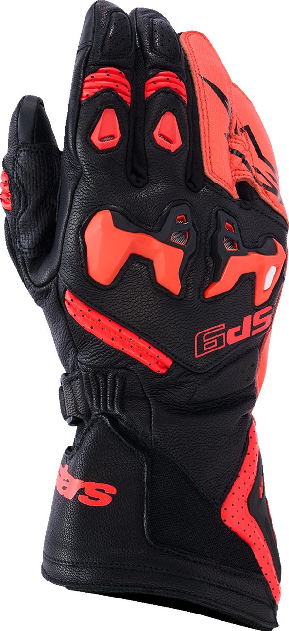 ALPINESTARS SP-9 Gloves - Black/Fluo Red - 3XL 3500526-1030-3XL
