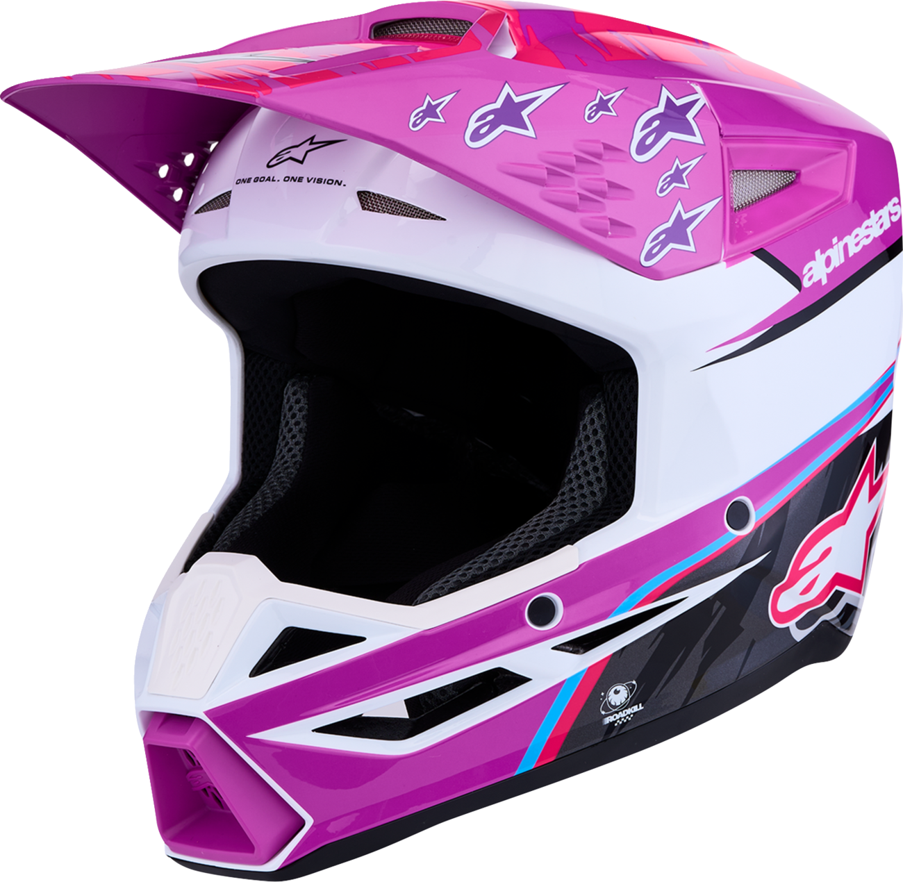 ALPINESTARS Youth SM3 Helmet - Falcon - Purple/White/Black/Pink Fluo - Medium 8301327-3222- YM