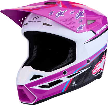 ALPINESTARS Youth SM3 Helmet - Falcon - Purple/White/Black/Pink Fluo - Large 8301327-3222- YL