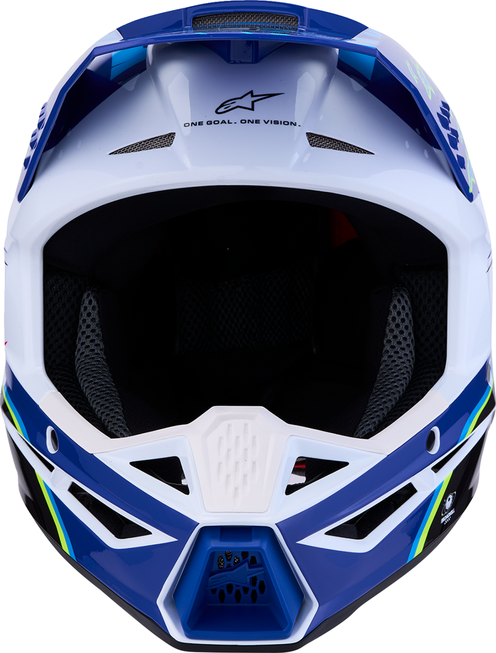 ALPINESTARS Youth SM3 Helmet - Falcon - Blue/White/Black/Pink Fluo - Large 8301327-7347- YL