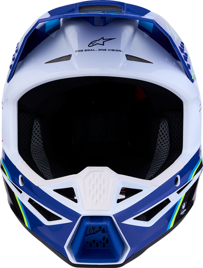 ALPINESTARS Youth SM3 Helmet - Falcon - Blue/White/Black/Pink Fluo - Large 8301327-7347- YL