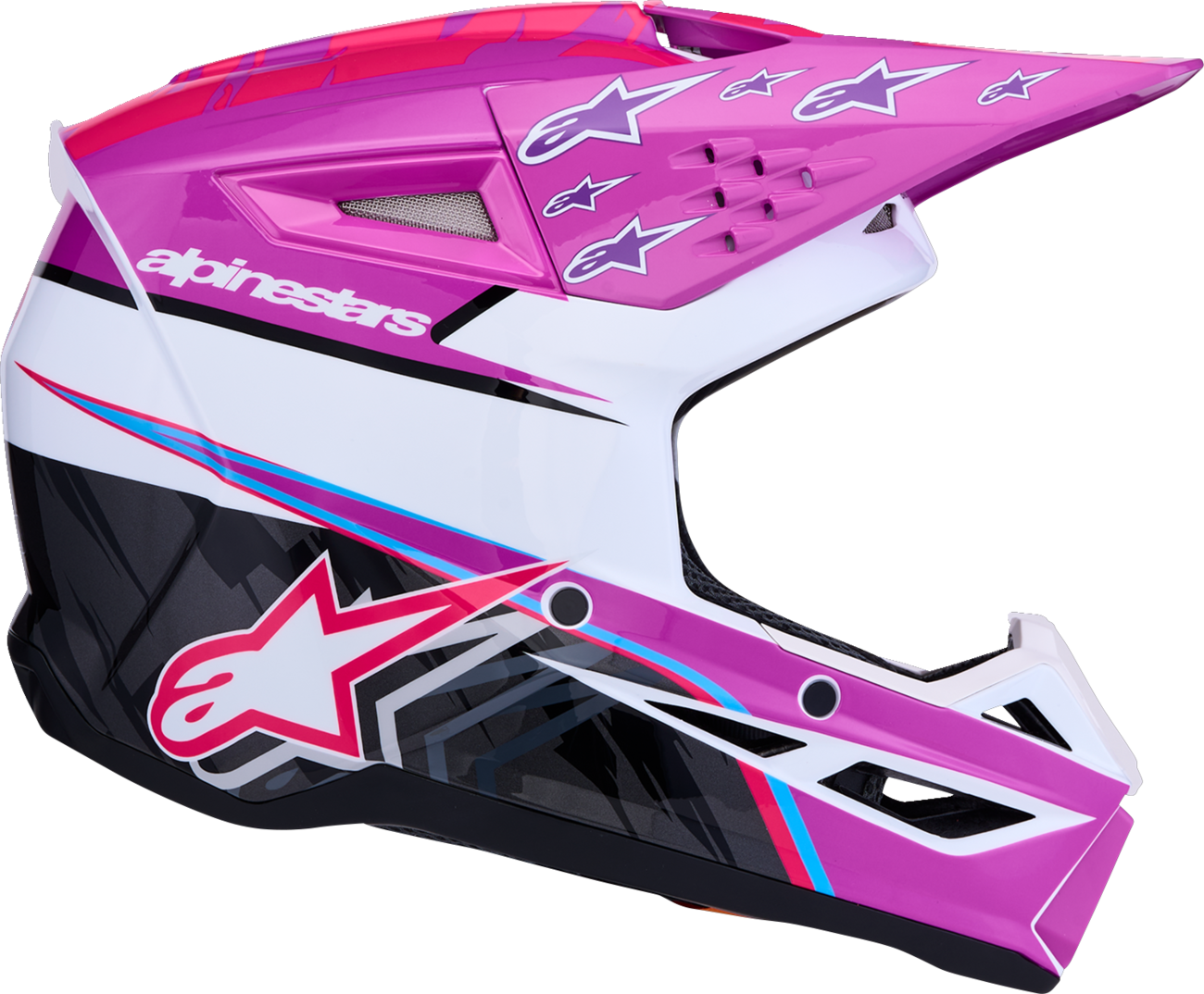 ALPINESTARS Youth SM3 Helmet - Falcon - Purple/White/Black/Pink Fluo - Medium 8301327-3222- YM