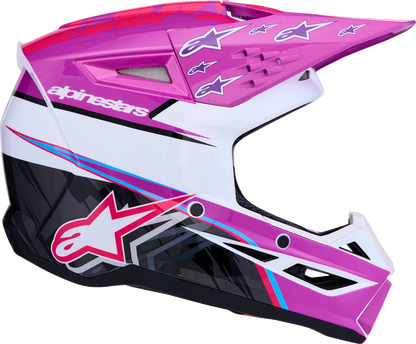 ALPINESTARS Youth SM3 Helmet - Falcon - Purple/White/Black/Pink Fluo - Medium 8301327-3222- YM