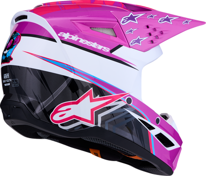 ALPINESTARS Youth SM3 Helmet - Falcon - Purple/White/Black/Pink Fluo - Medium 8301327-3222- YM
