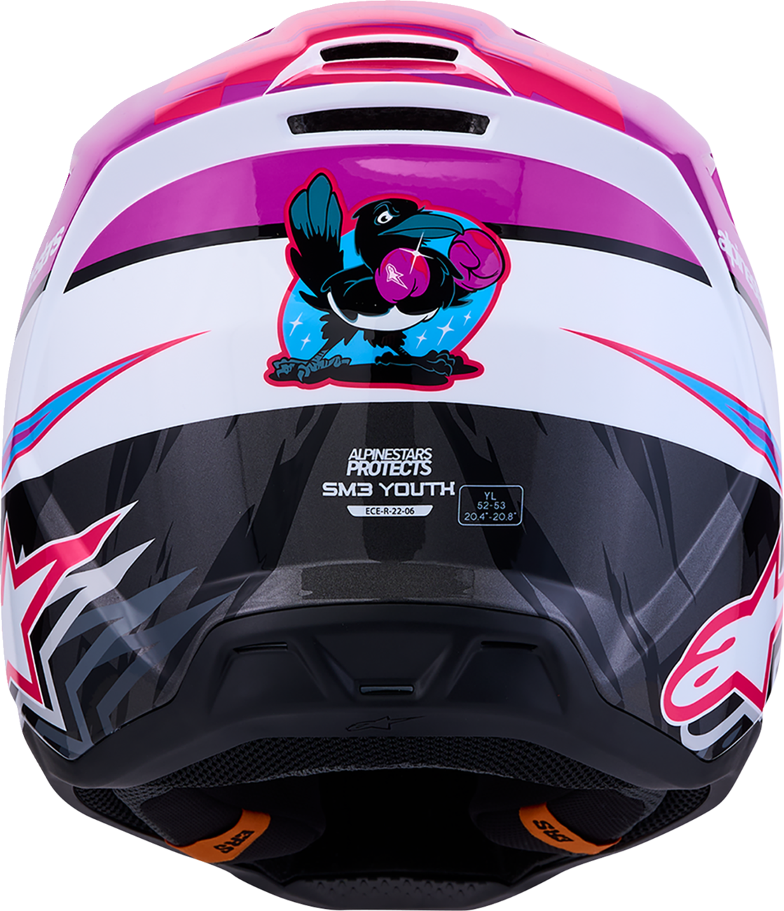 ALPINESTARS Youth SM3 Helmet - Falcon - Purple/White/Black/Pink Fluo - Medium 8301327-3222- YM