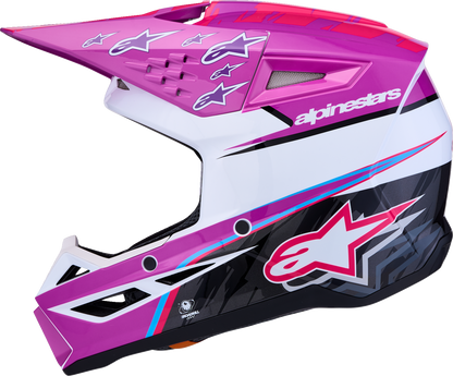 ALPINESTARS Youth SM3 Helmet - Falcon - Purple/White/Black/Pink Fluo - Medium 8301327-3222- YM