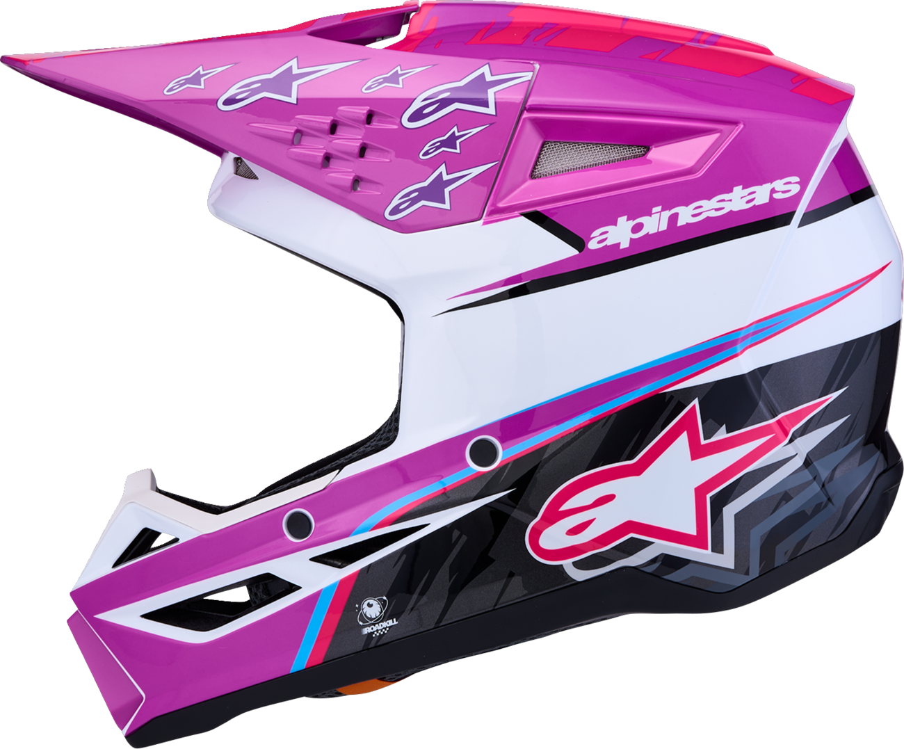 ALPINESTARS Youth SM3 Helmet - Falcon - Purple/White/Black/Pink Fluo - Large 8301327-3222- YL