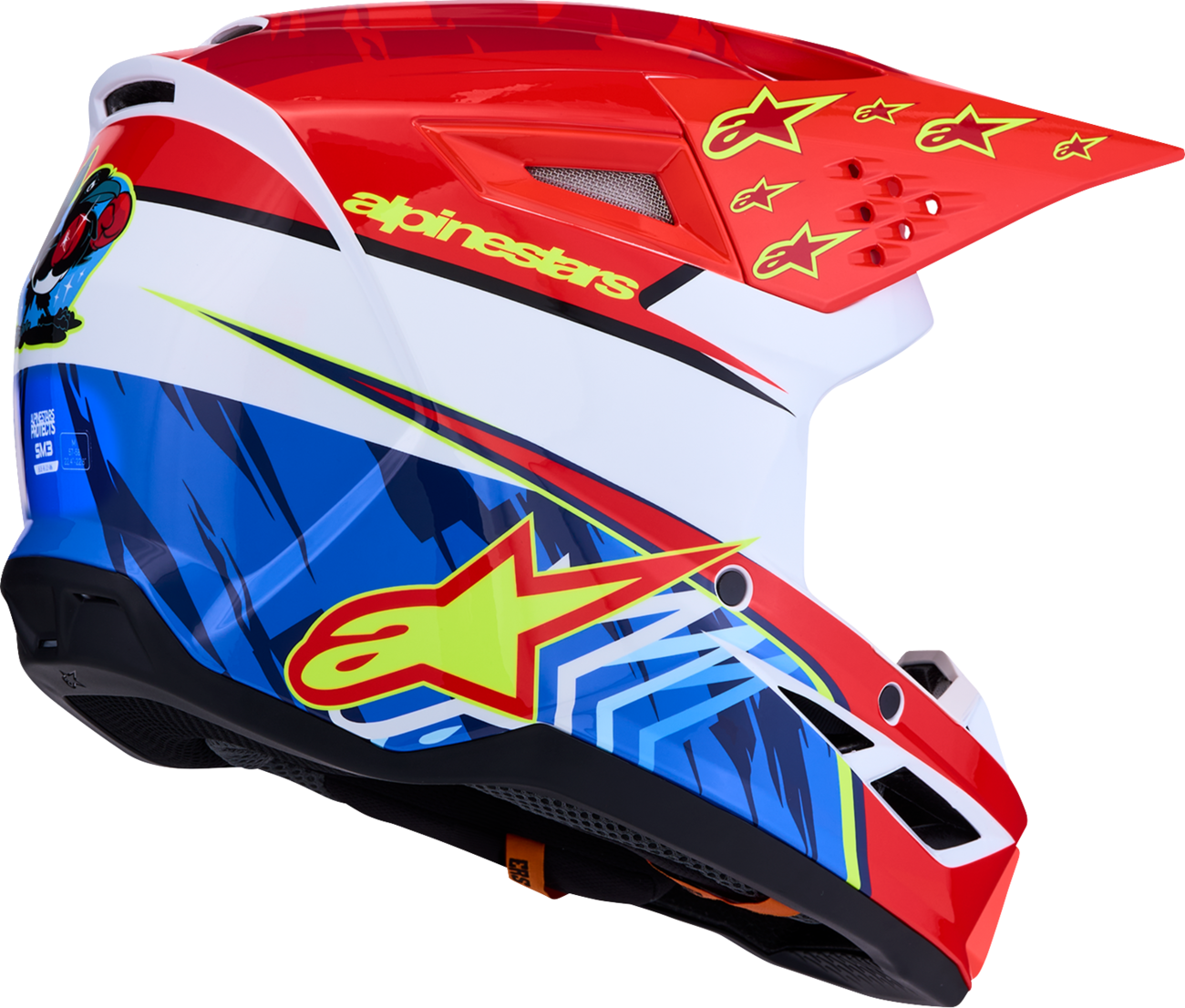 ALPINESTARS SM3 Helmet - Falcon - Red Fluo/White/Blue/Yellow Fluo - XL 8300927-3206-XL