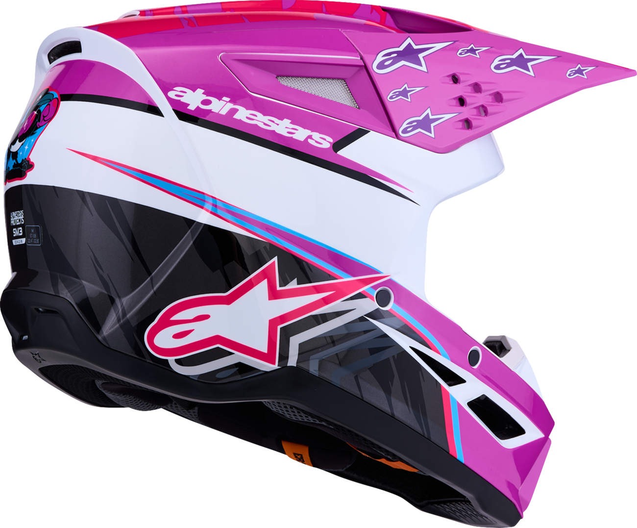 ALPINESTARS SM3 Helmet - Falcon - Purple/White/Black/Pink Fluo - Large 8300927-3222-L