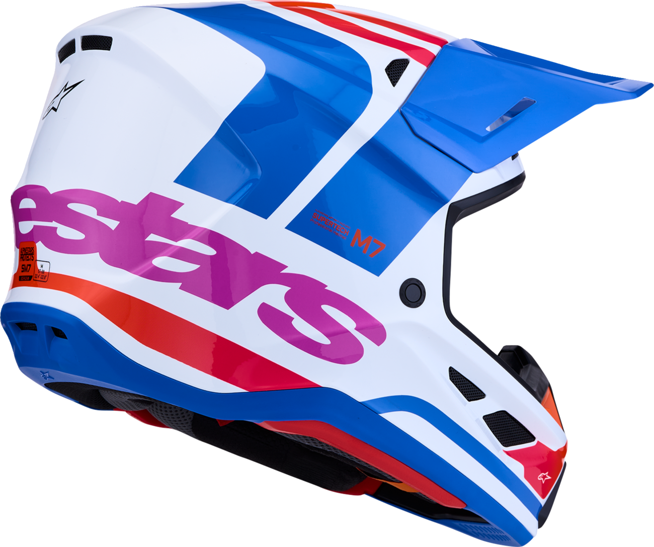 ALPINESTARS SM7 Helmet - Core - White/Blue/Orange/Pink - Small 8301826-2088-S