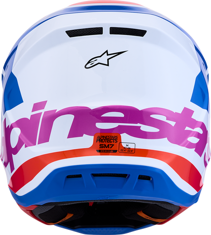 ALPINESTARS SM7 Helmet - Core - White/Blue/Orange/Pink - Small 8301826-2088-S