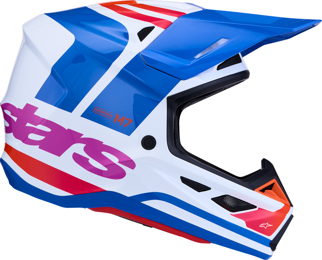ALPINESTARS SM7 Helmet - Core - White/Blue/Orange/Pink - Large 8301826-2088-L