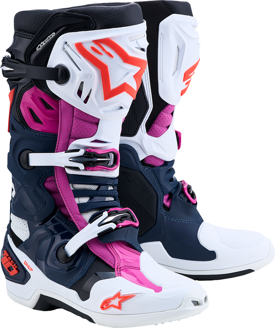 ALPINESTARS Tech 10 Supervented Boots - Dark Blue/White/Black/Fuchsia - US 10 / EU 44.5 2010520-7337-10