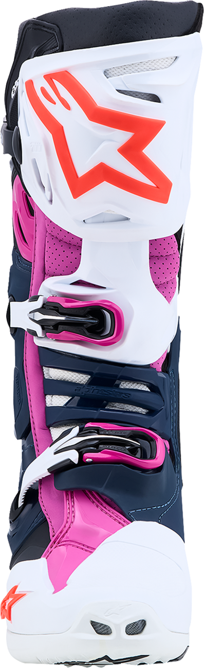 ALPINESTARS Tech 10 Supervented Boots - Dark Blue/White/Black/Fuchsia - US 14 / EU 49.5 2010520-7337-14