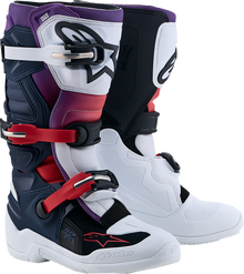ALPINESTARS Youth Tech 7S Boots - Dark Blue/White/Black/Purple - US 2 / EU 34 2015017-7341-2